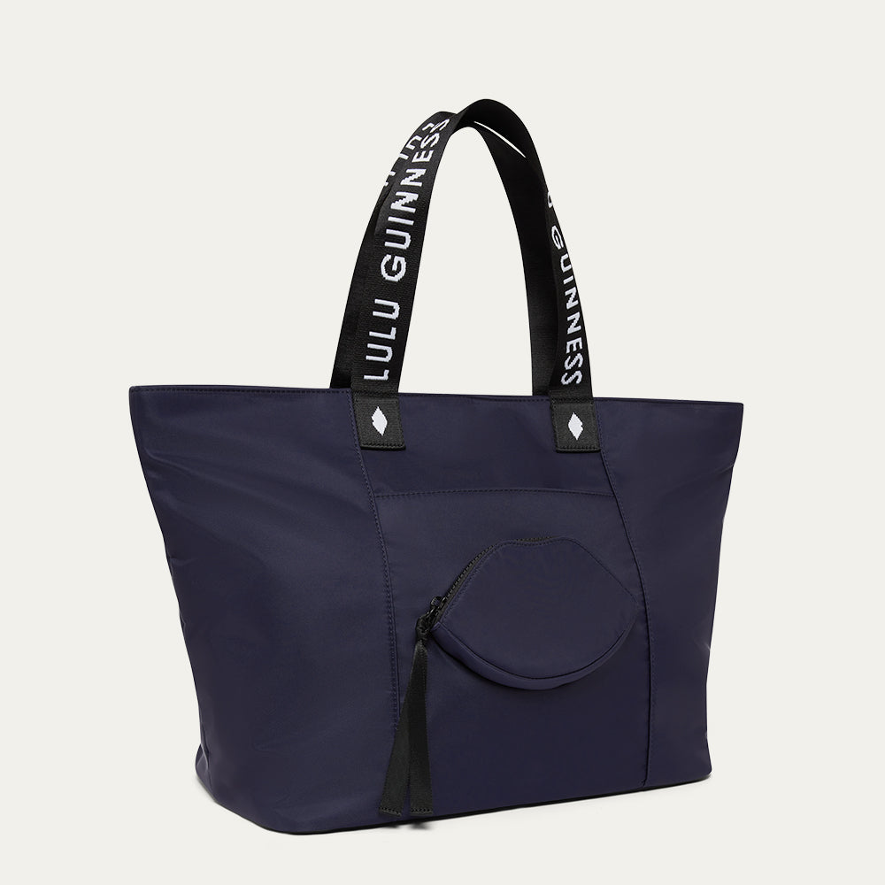 Navy Nylon Macy Tote Bag Designer Tote Bags Lulu Guinness