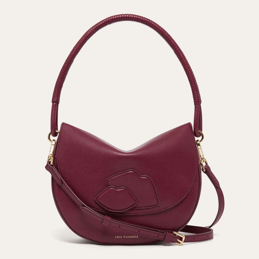 Garnet Red Mei Shoulder Bag | Designer Leather Shoulder Bags