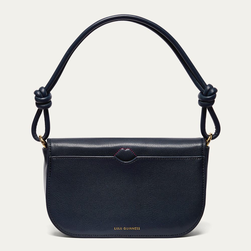 Navy Cara Clutch Bag | Designer Leather Clutch Bags | Lulu