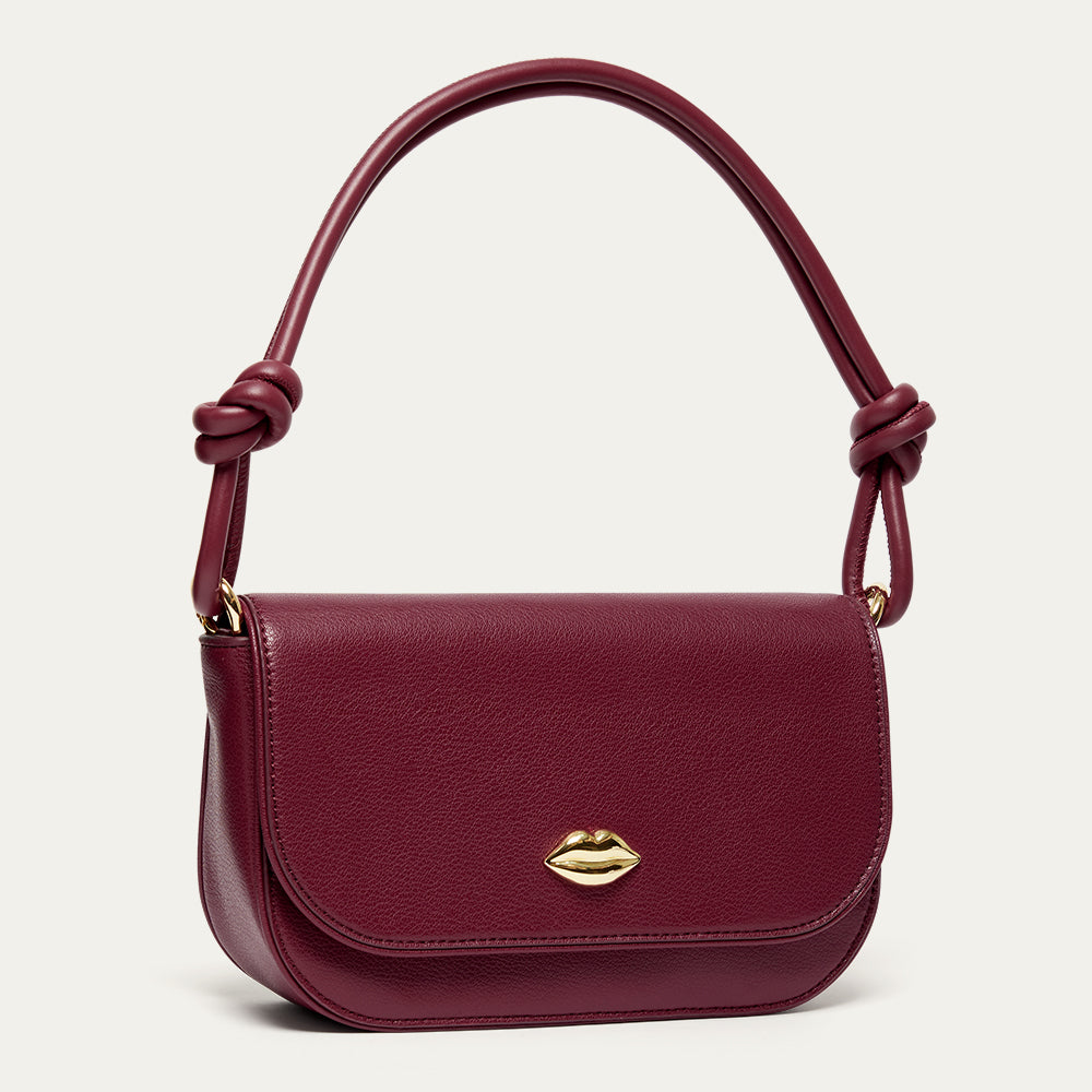 Garnet Red Cara Clutch Bag | Designer Leather Clutch Bags | Lulu