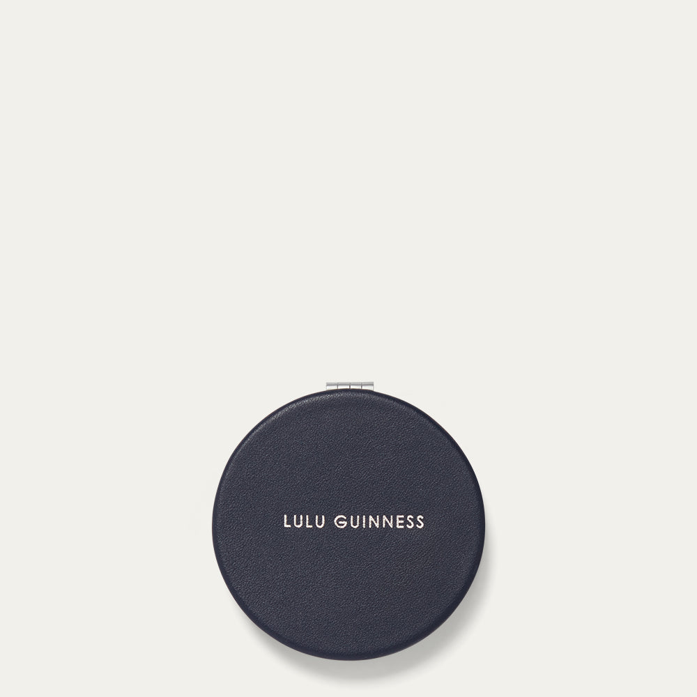 Navy Lip Metal Liv Compact Mirror | Designer Accessories | Lulu