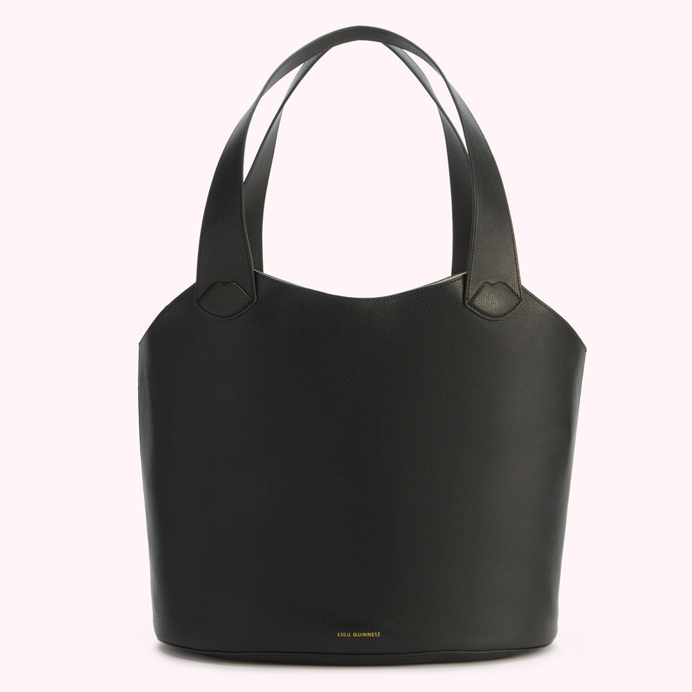 Black Elsa Leather Tote Bag Lulu Guinness