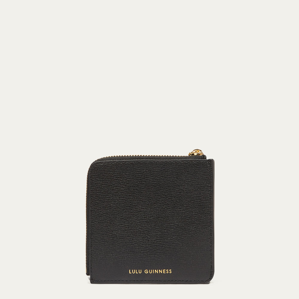 Black Soda Embroidered Coin Purse | Designer Wallets | Lulu Guinness