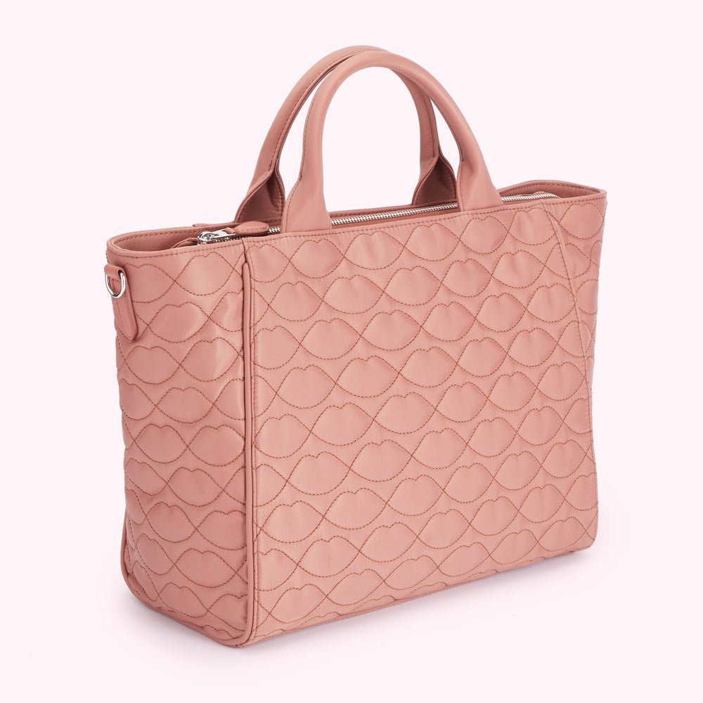 AGATE QUILTED LIPS CARLY TOTE BAG