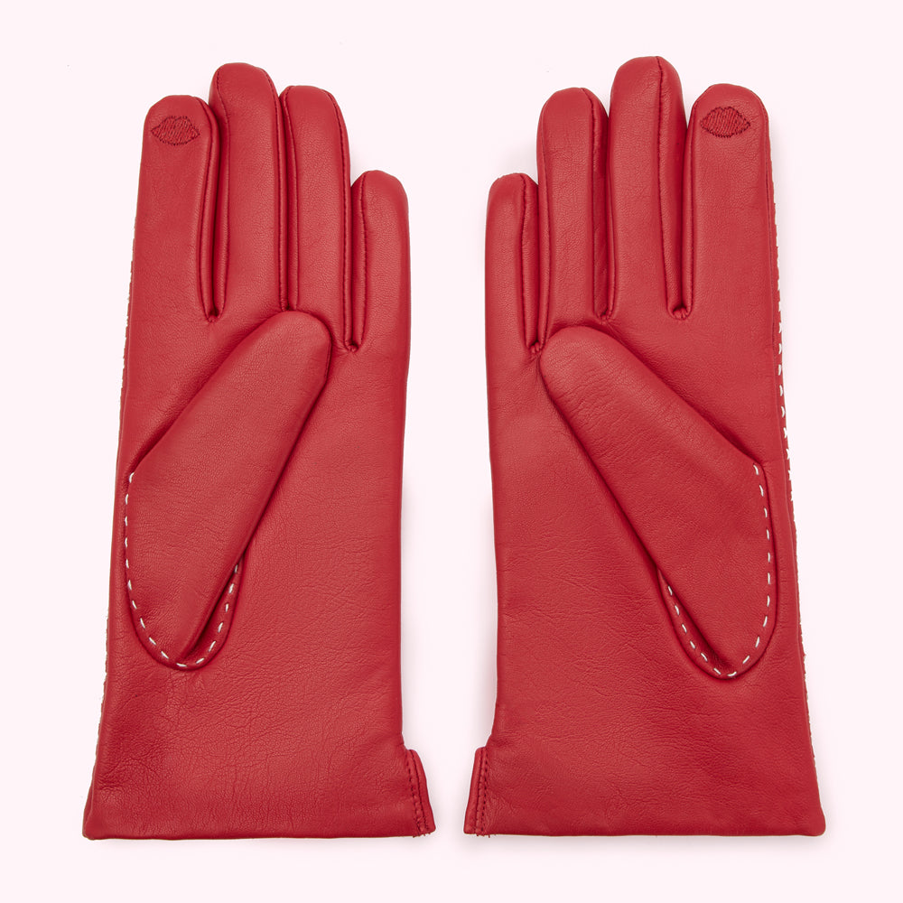  red leather gloves