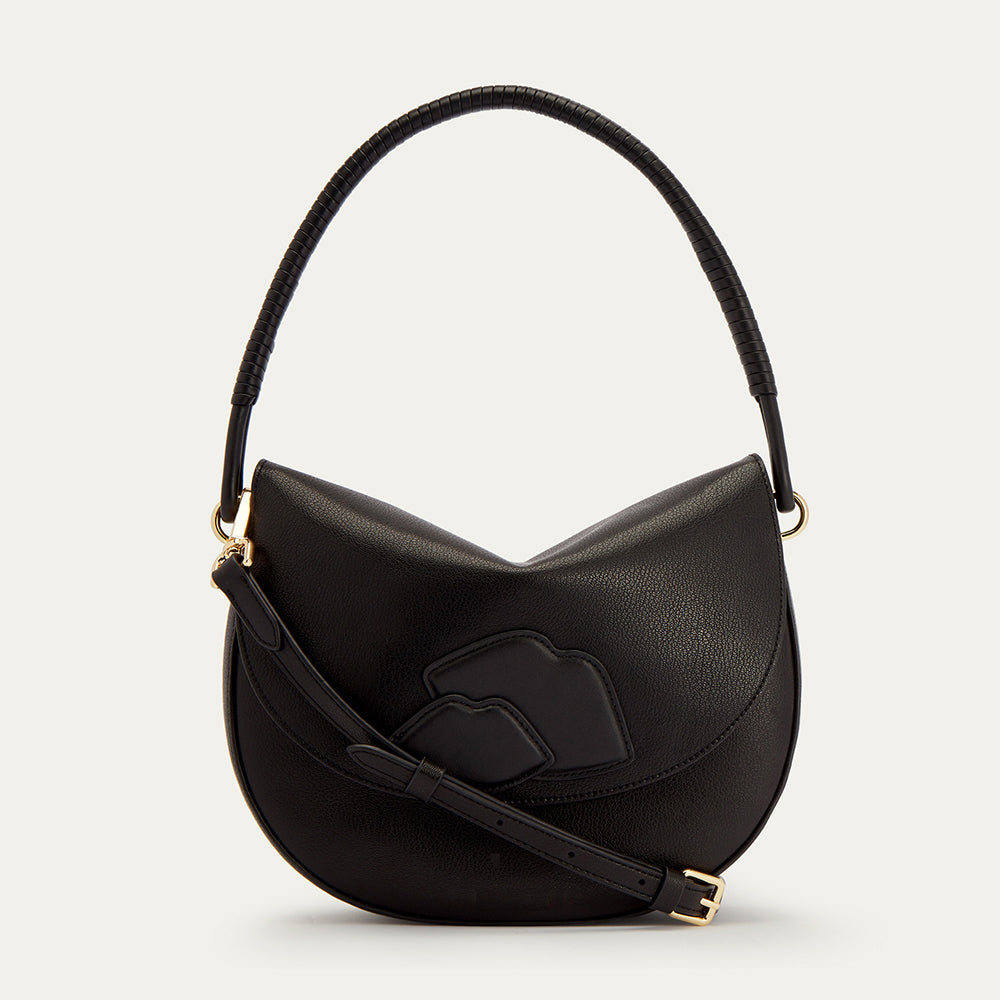 Black Mei Shoulder Bag | Designer Leather Handbags
