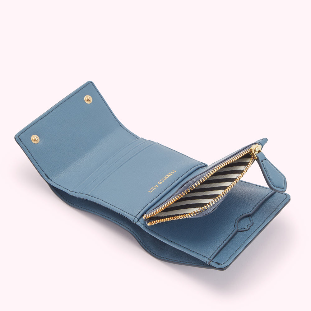 Airforce Blue Leather Jodie Wallet | Lulu Guinness