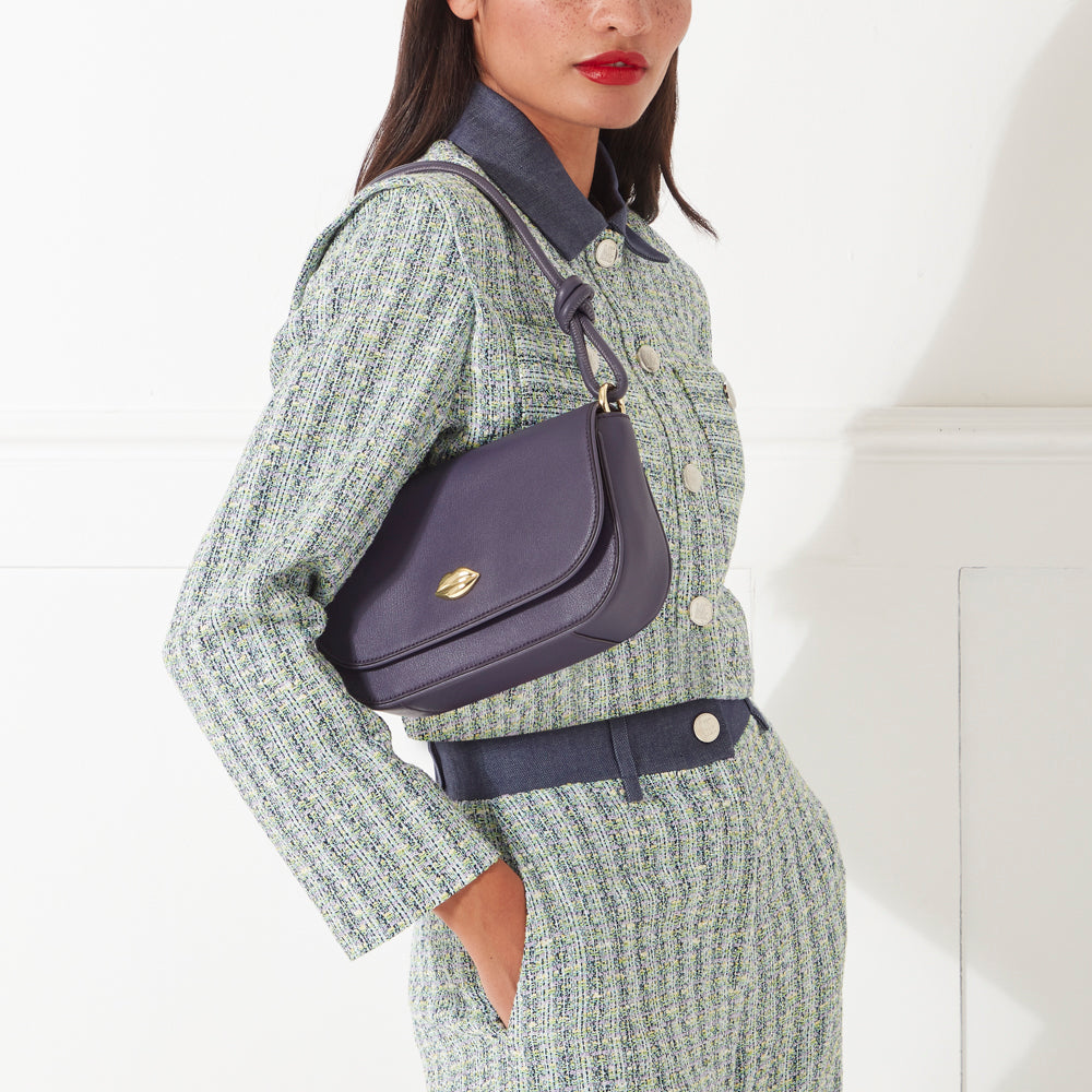 Nightshade Leather Cara Clutch Bag Lulu Guinness