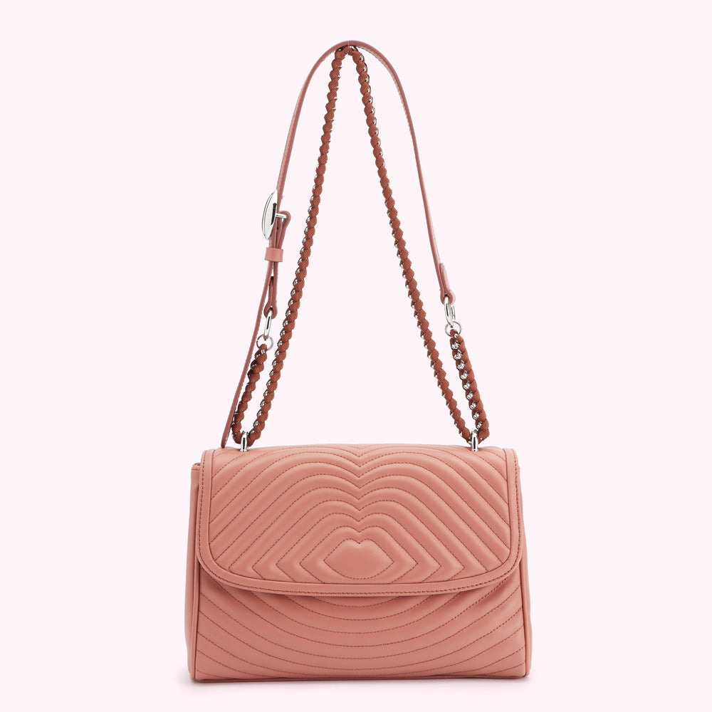 AGATE LIP RIPPLE QUILTED LEATHER BROOKE CROSSBODY BAG