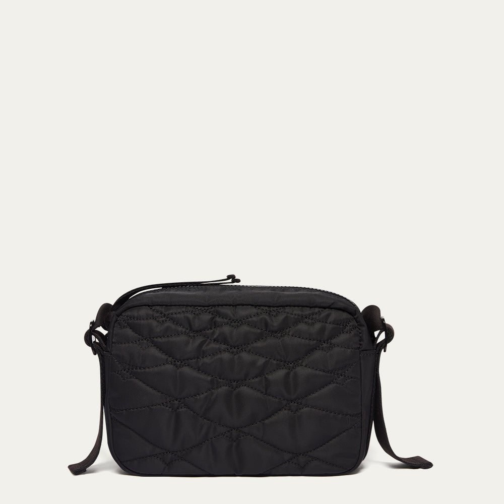 Black Quilted Lip Crossbody Bag | Designer Crossbody Bag | Lulu