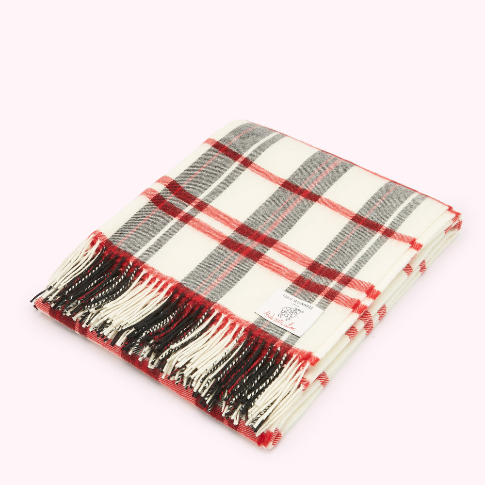 Lulu Tartan Wool Blanket Throw Lulu Guinness