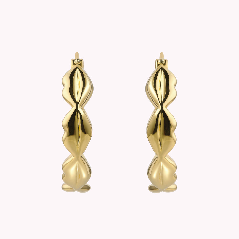 ★2025SS新作★NUUANU★Lulu Earring 14k Gold Plated Luna Lip Hoop Earrings | Lulu Guinness