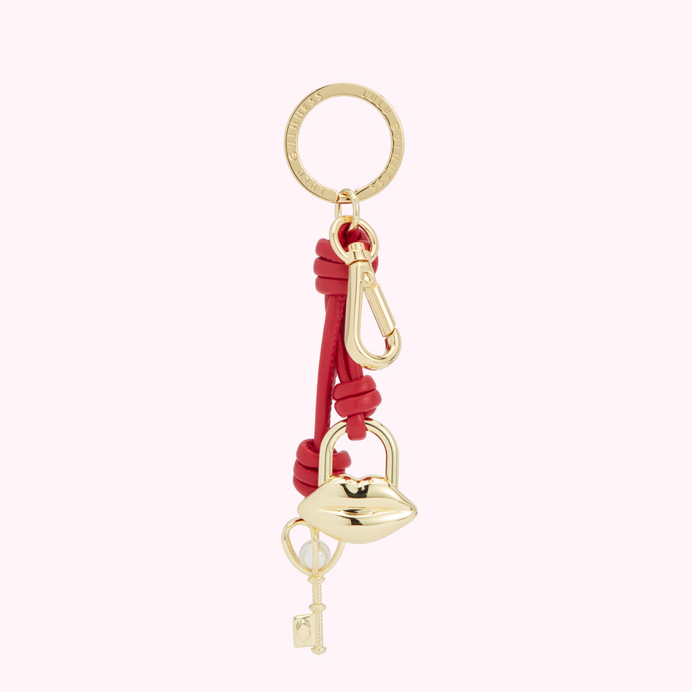 LULU RED THINK OF ME TOKEN KEYRING