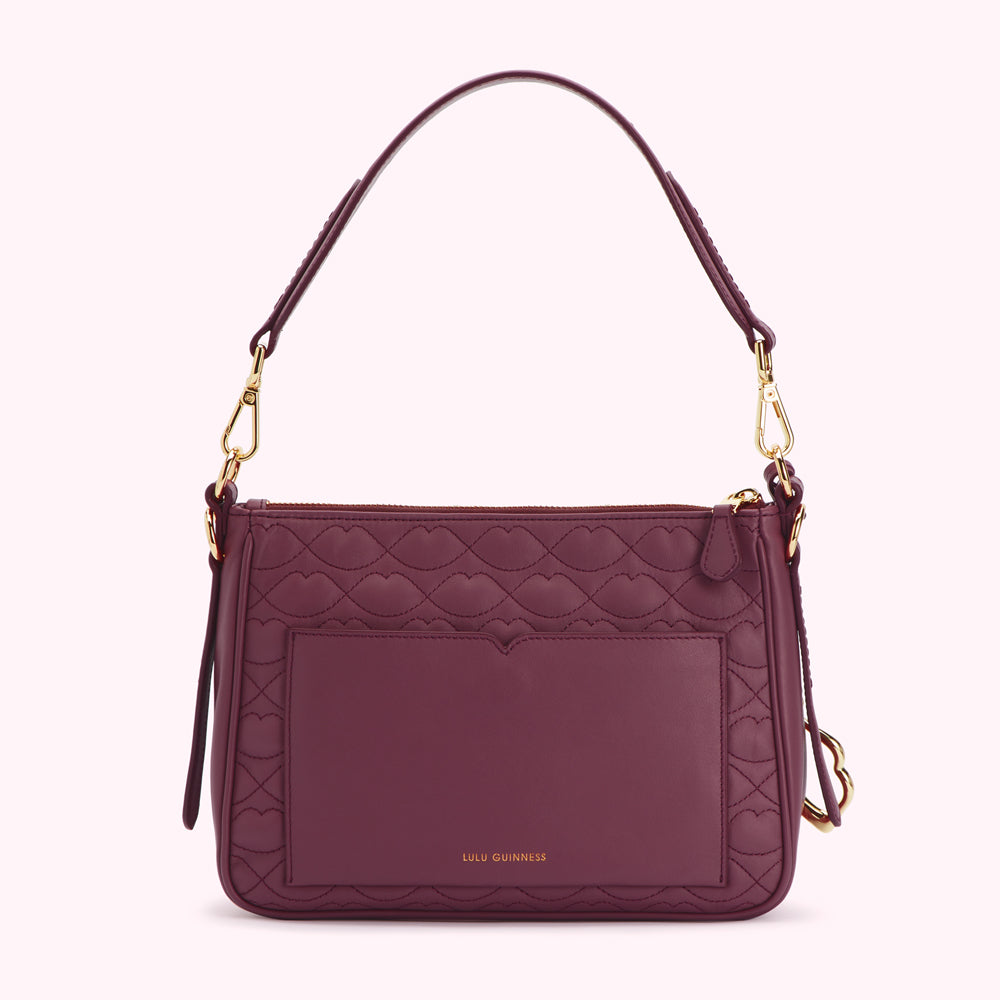 PEONY SMALL QUILTED LIP LEATHER CALLIE CROSSBODY BAG
