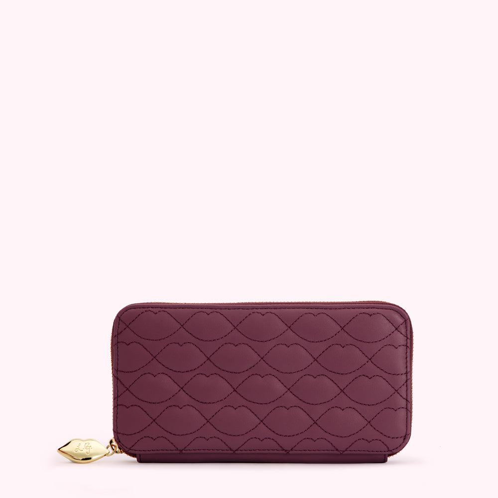 Peony Lip Quilted Leather Tansy Wallet | Lulu Guinness