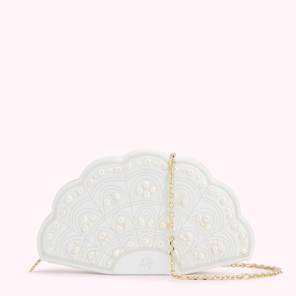 Ivory Collectible Fan Clutch Bag Lulu Guinness