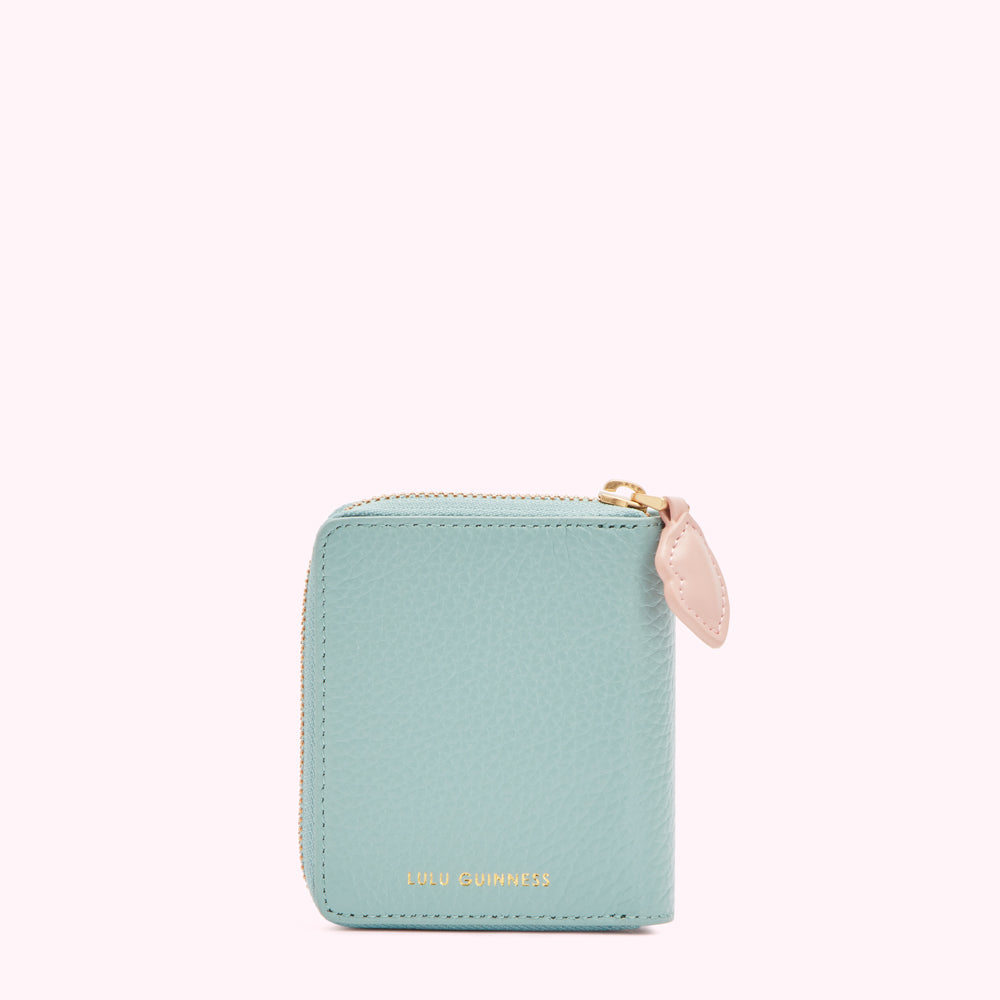 Aqua Grainy Leather Portia Wallet | Wallet | Lulu Guinness