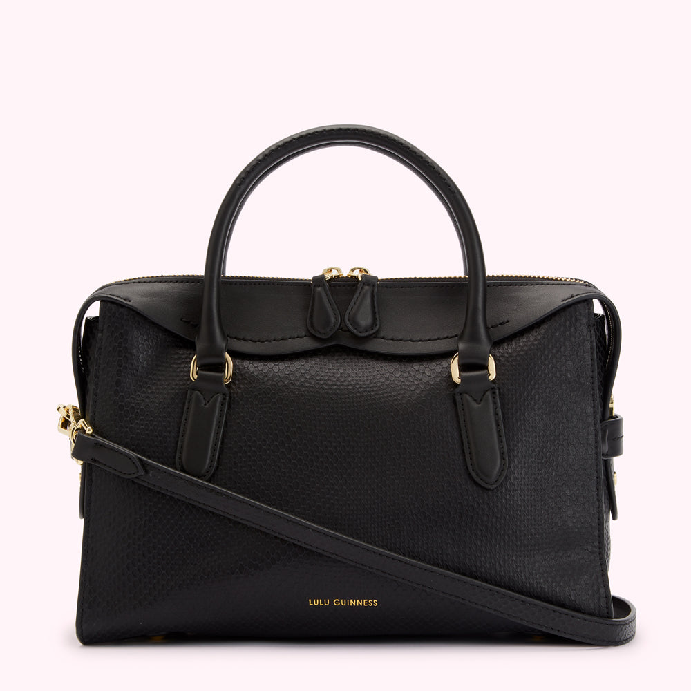 Lulu guinness black and on sale white bag