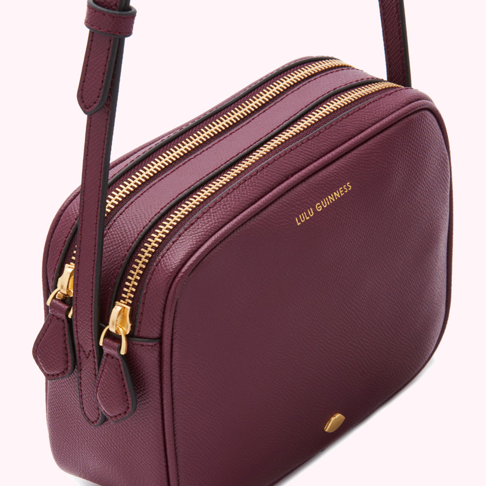 Plum leather crossbody bag 2025