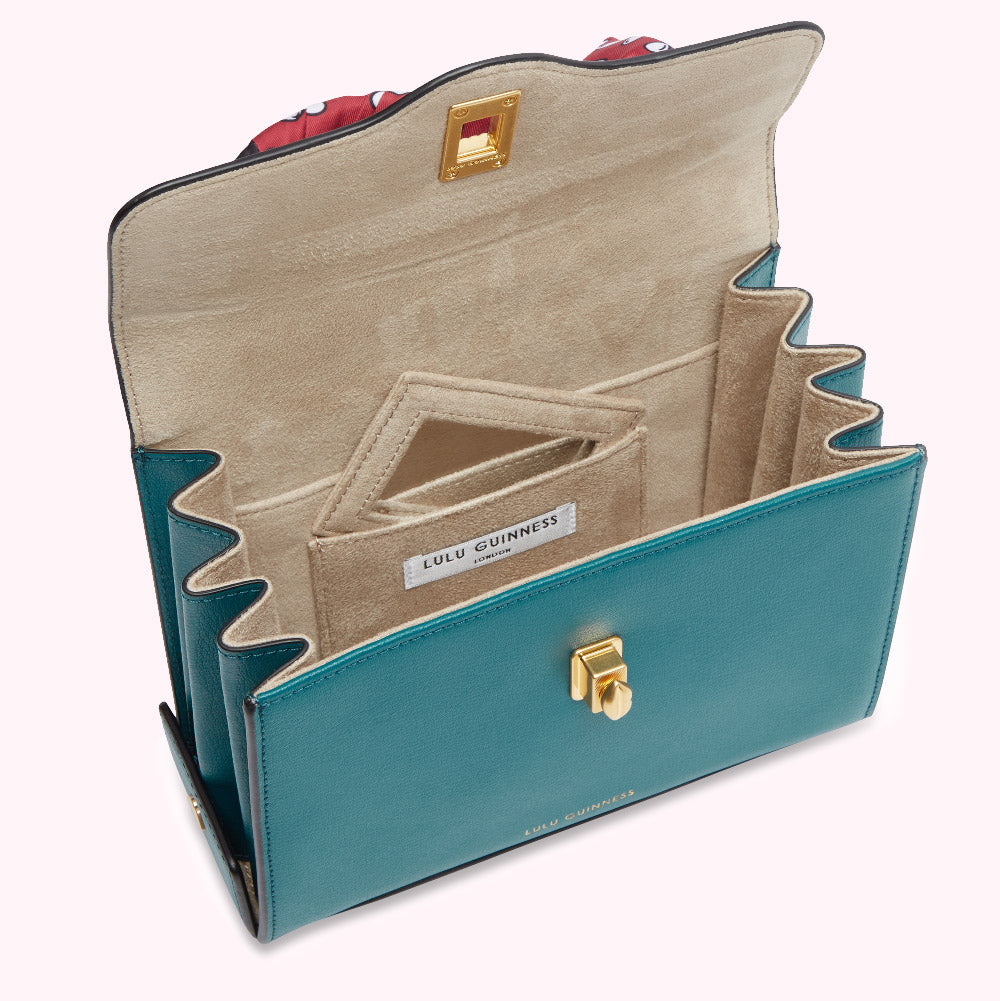 Emerald Medium Turnlock Queenie Handbag | Lulu Guinness
