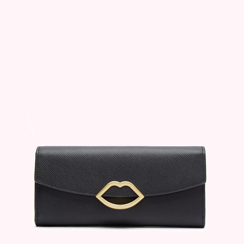 Black Trisha Wallet | Designer Accessories | Lulu Guinness