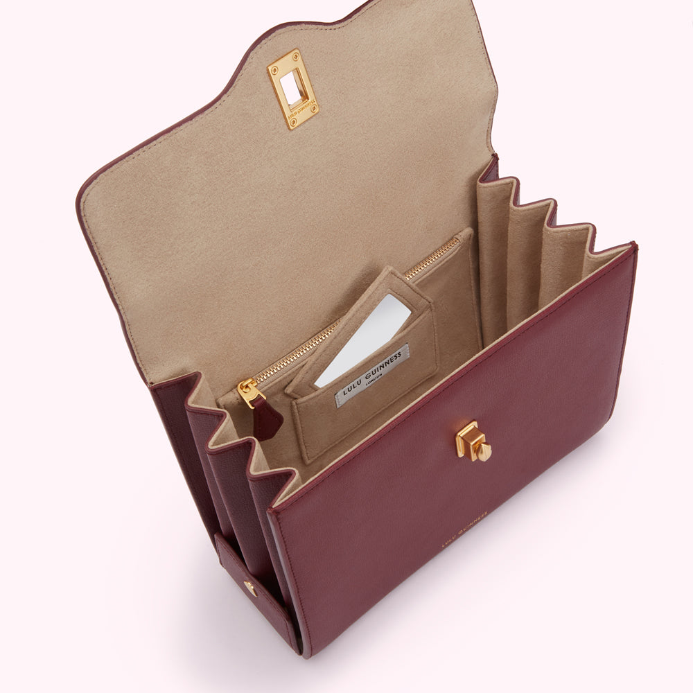 Rosewood Large Lip Turn Lock Queenie Handbag
