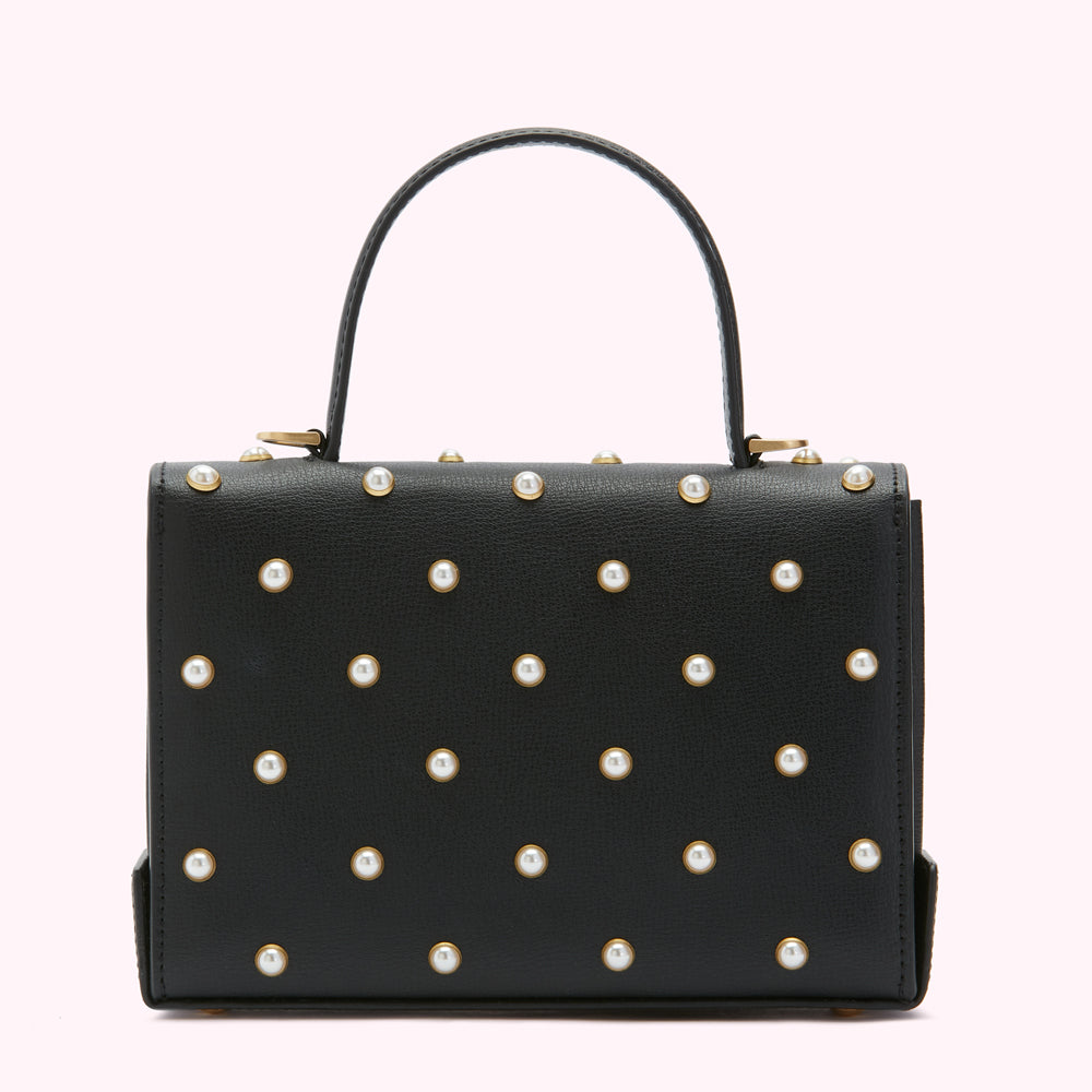 Black Pearl Medium Lip Turnlock Queenie Handbag