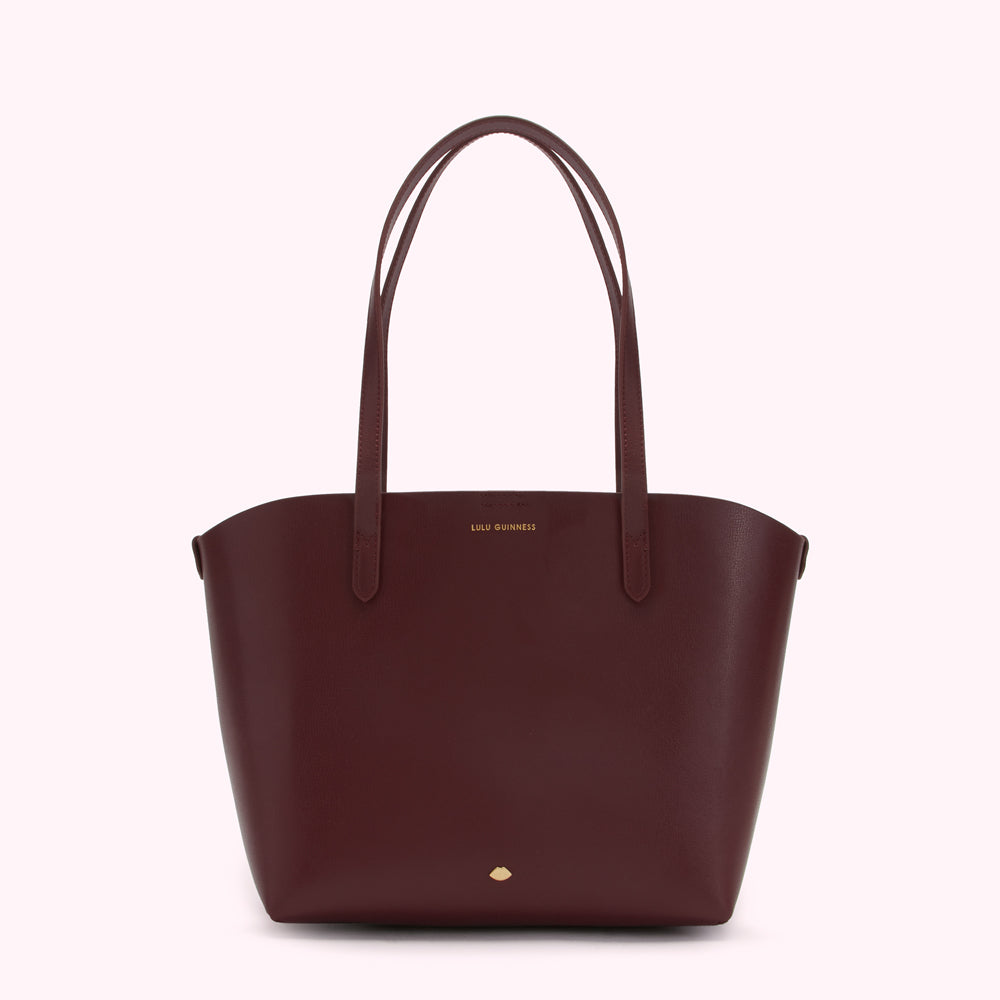 Rosewood Leather Small Ivy Tote Bag Lulu Guinness