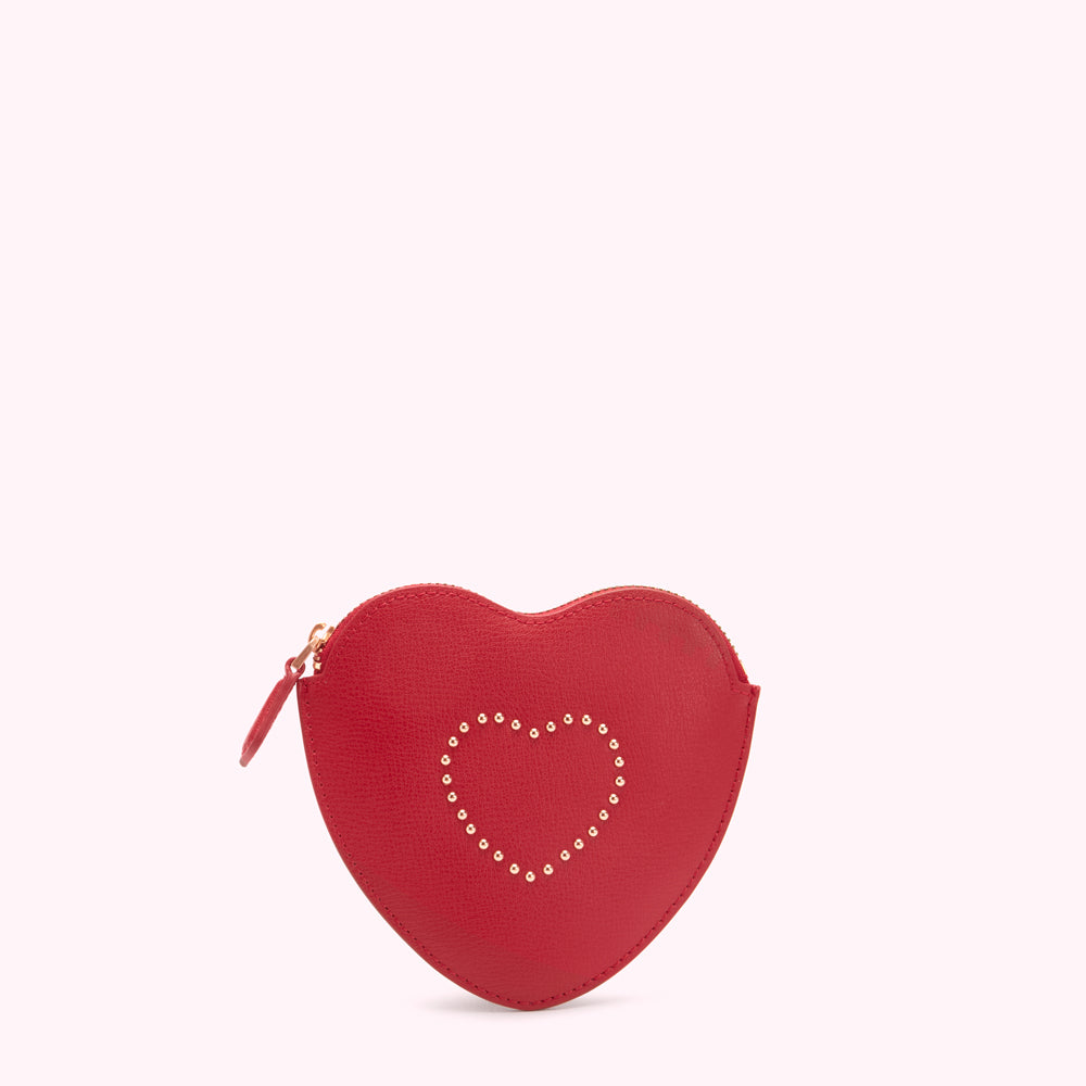 Lulu Red Studded Heart Coin Purse Lulu Guinness