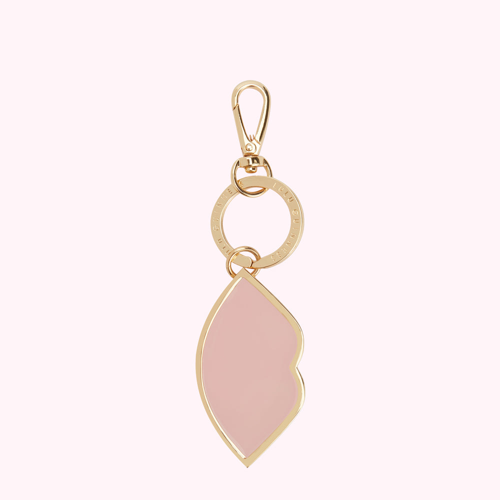 Dusky Pink Enamel Lip Keyring Designer Accessories