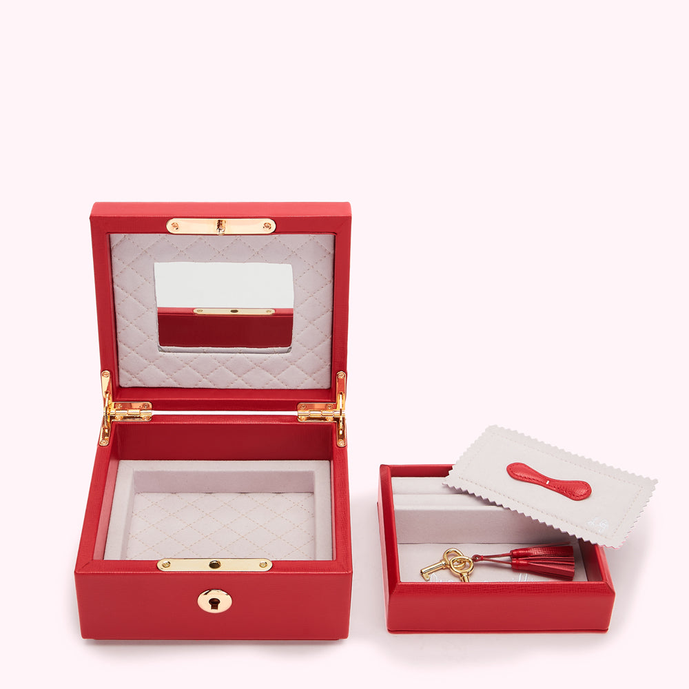LULU RED TIERED LUXURY JEWELLERY BOX
