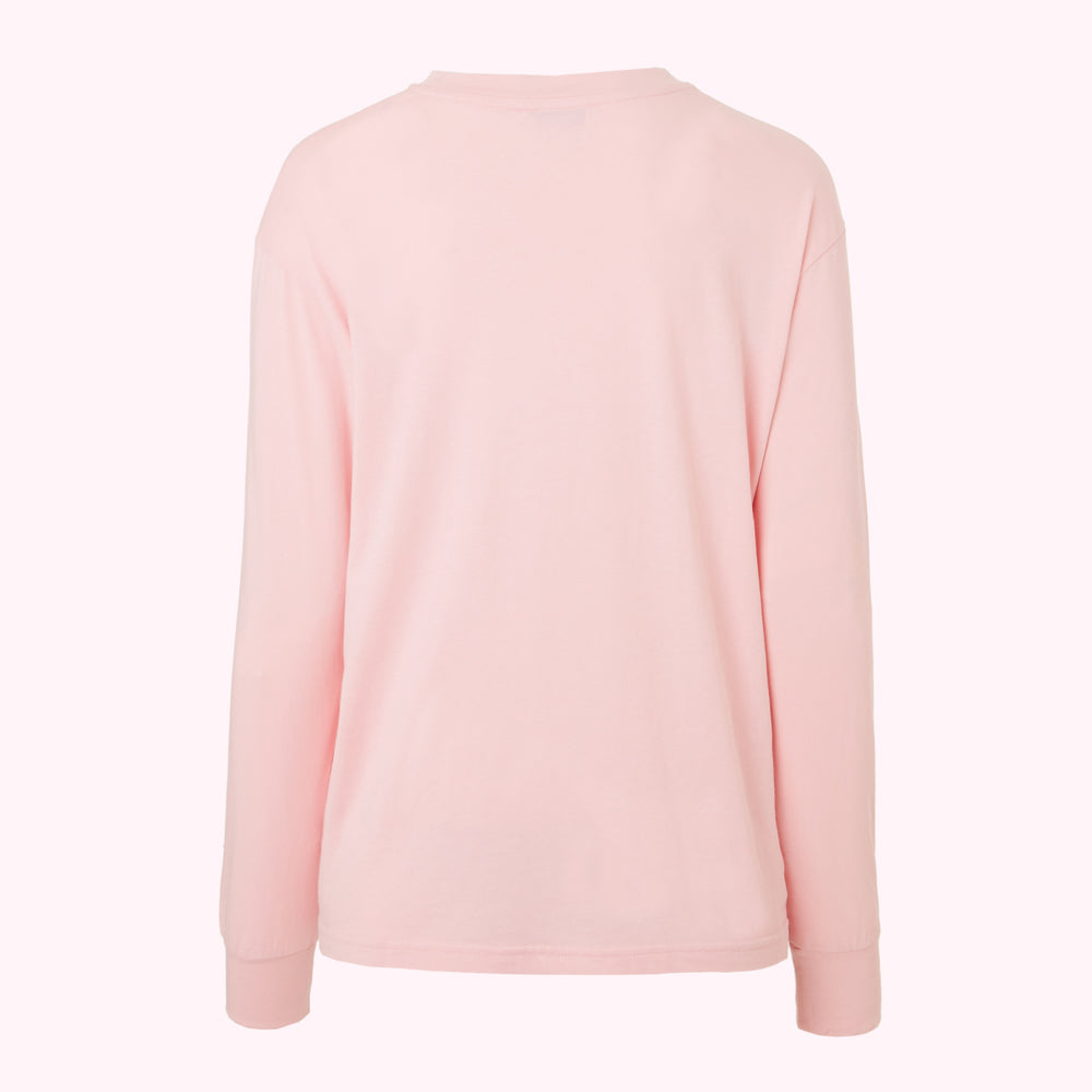 Blush Tonal Lip Sami Sweatshirt | Clothing | Lulu Guinness