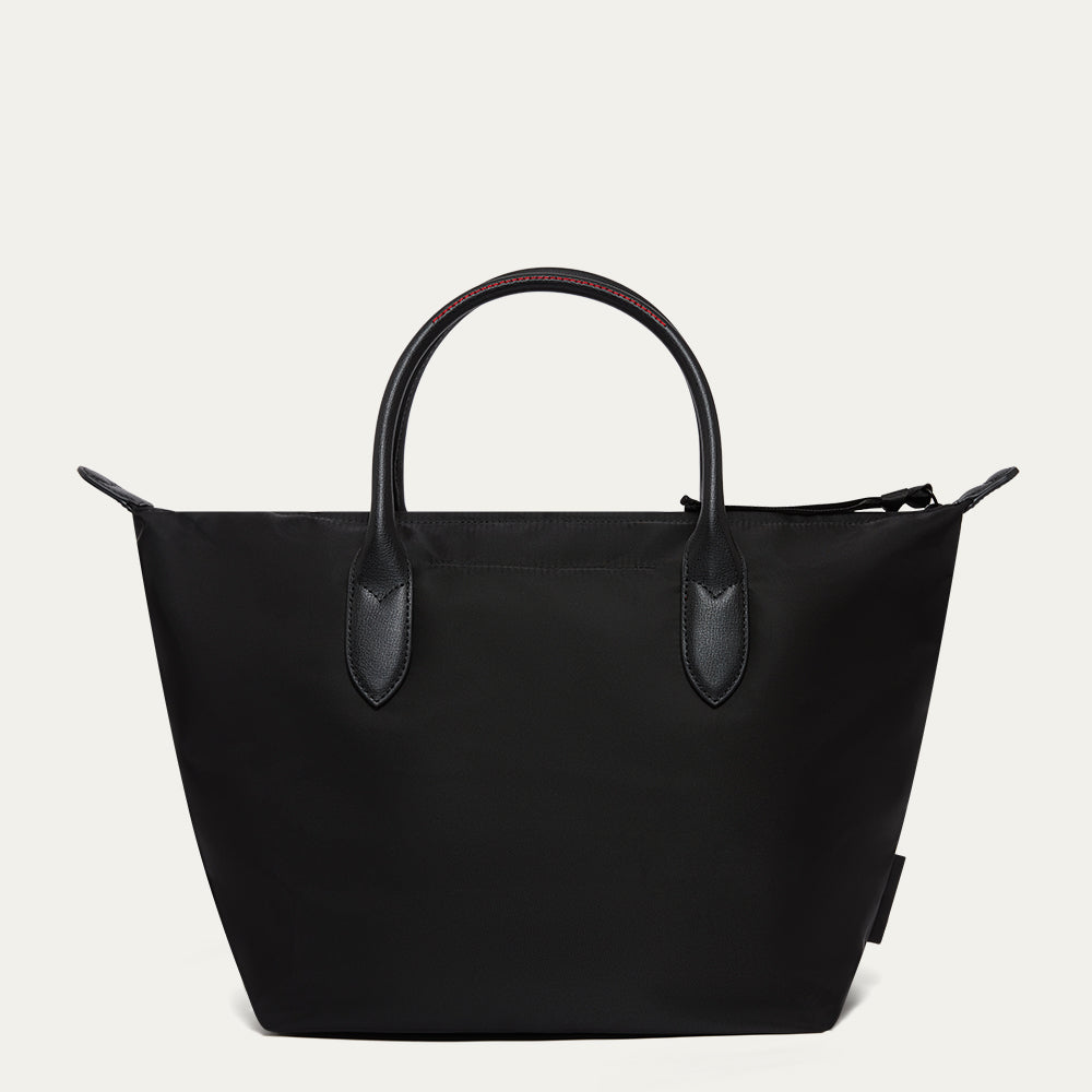 BLACK NYLON OH LU LU MEDIUM TOTE BAG