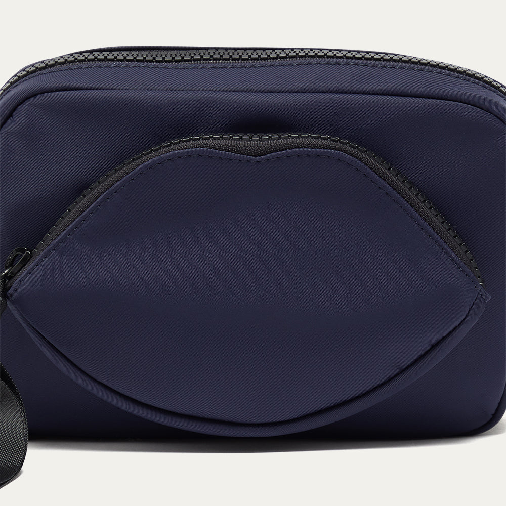 NAVY NYLON PAM CROSSBODY BAG