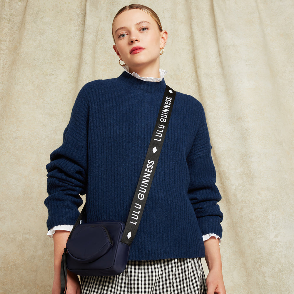 NAVY NYLON PAM CROSSBODY BAG