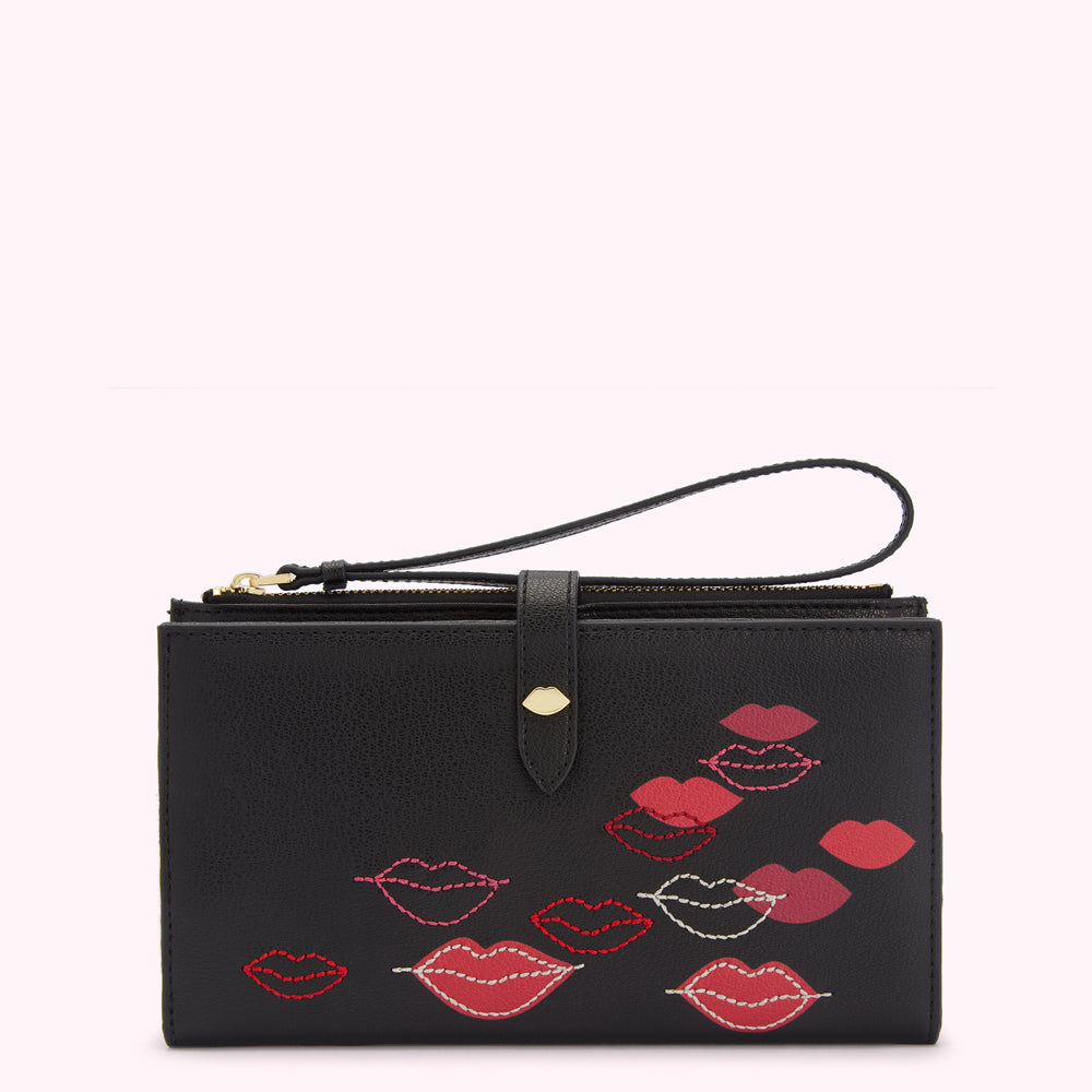 BLACK PAIGE LIP FLURRY TRAVEL WALLET