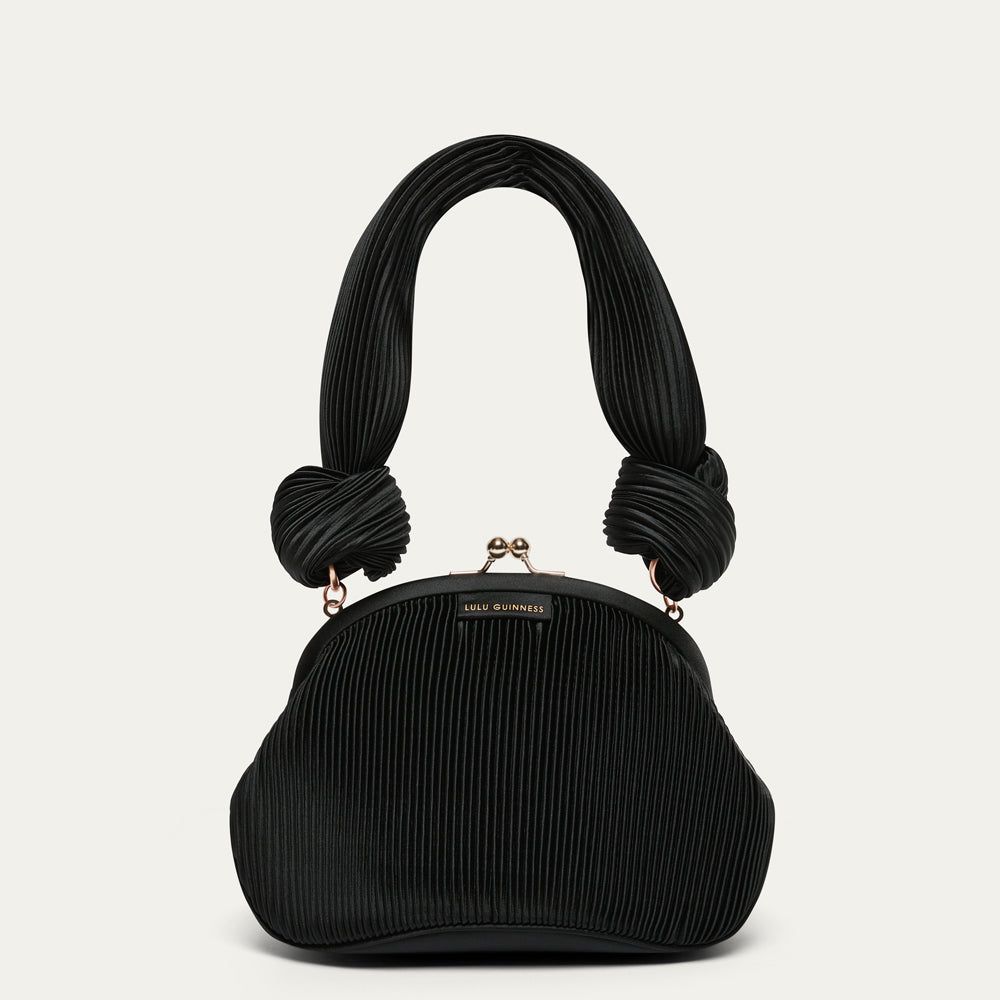LULU GUINNESS 犬刺繍 パーティーバッグ　￼ Black Collectible Doogle Dog Handbag | Lulu Guinness