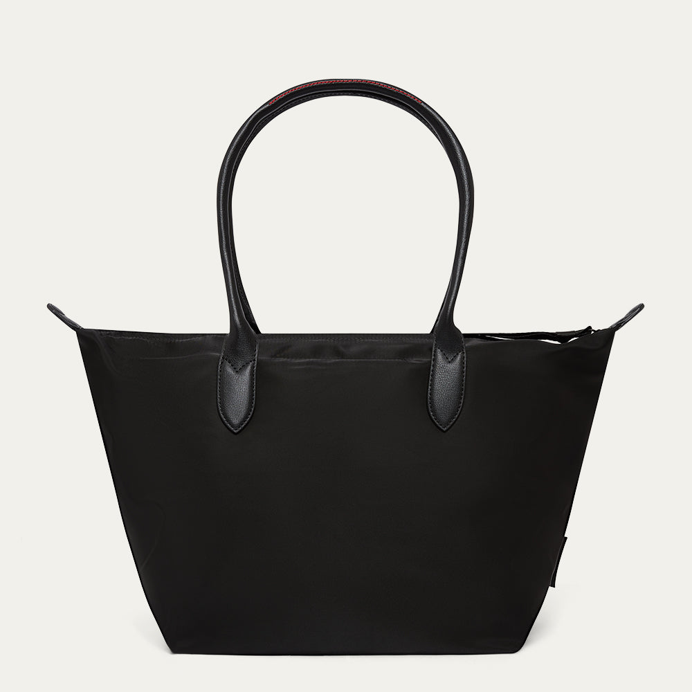 BLACK NYLON OH LU LU LARGE TOTE BAG