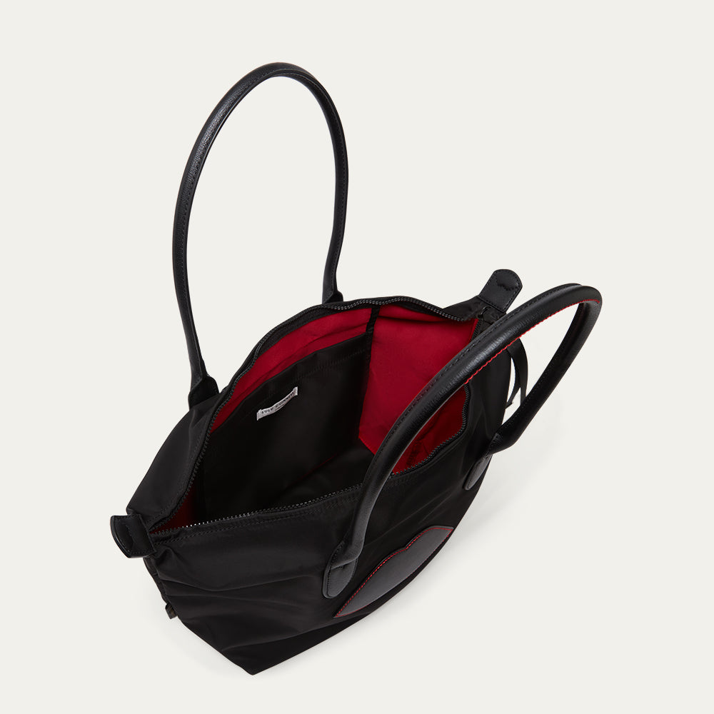 BLACK NYLON OH LU LU LARGE TOTE BAG