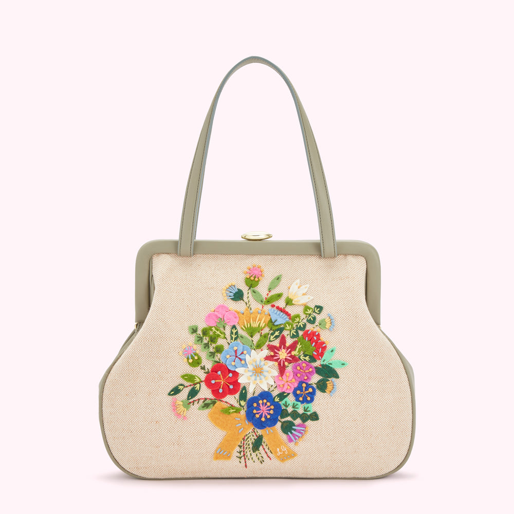 GRANITE FLORAL BLOOMS EVIE HANDBAG