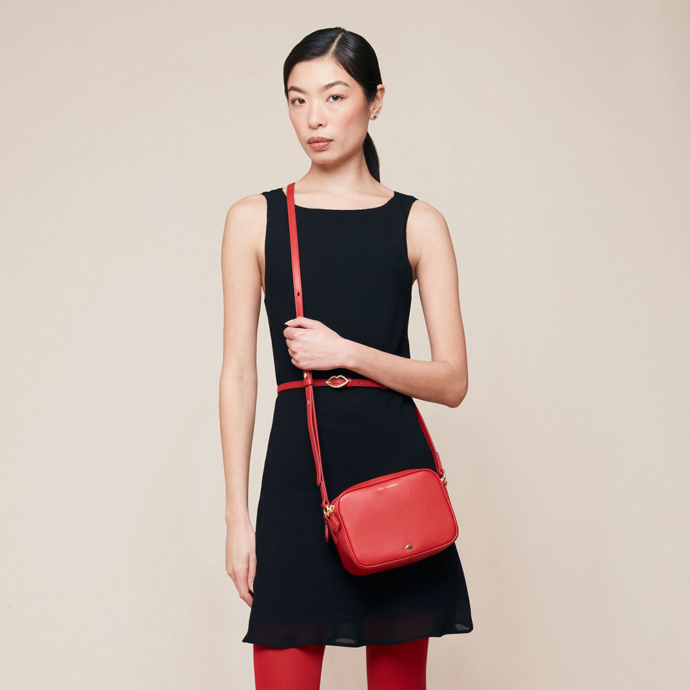 Red Leather Cole Crossbody Bag | Lulu Guinness