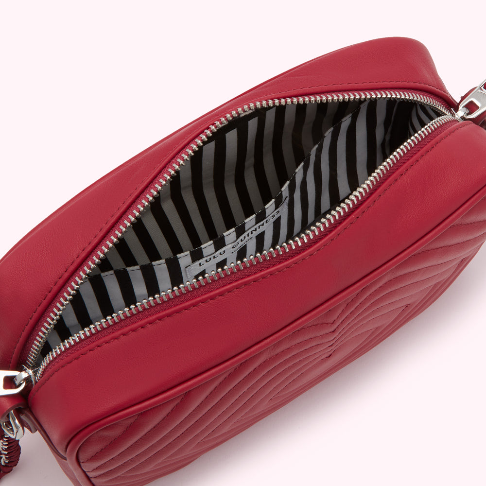 RASPBERRY LIP QUILTED BELLA CROSSBODY BAG