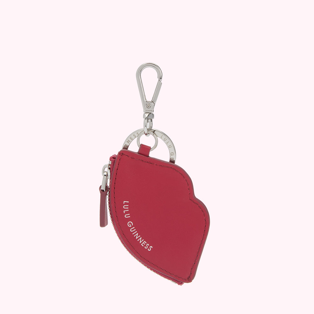 Raspberry Lip Ripple Beau Keyring | Lulu Guinness