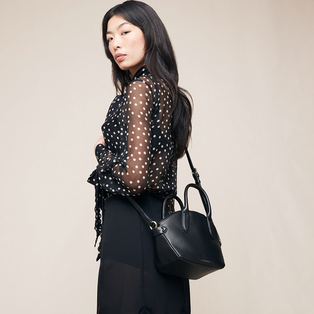 Black Leather Simone Bag | Lulu Guinness