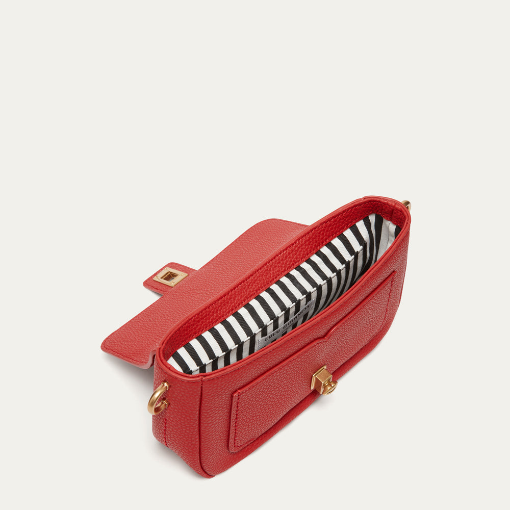 Lulu Red Leather Riley Shoulder Bag | Lulu Guinness