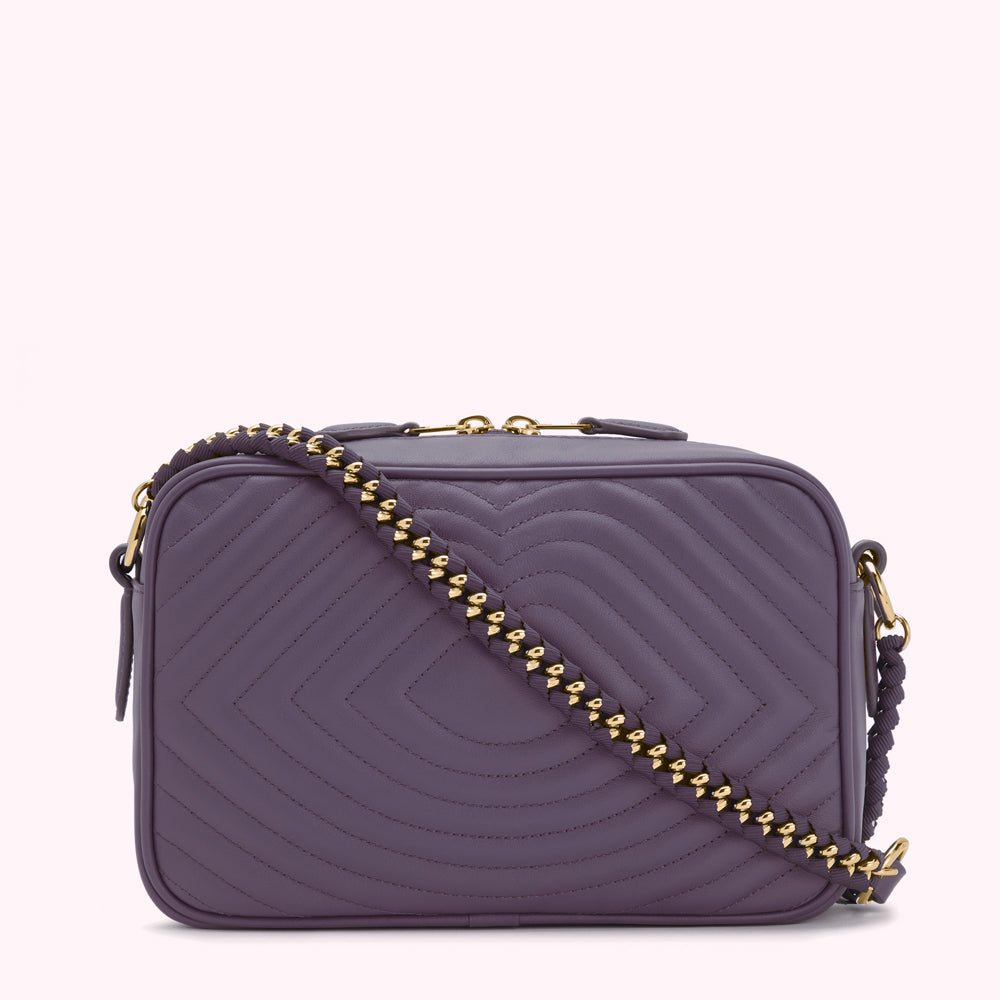 Nightshade Lip Ripple Quilted Leather Bella Crossbody Bag | Lulu