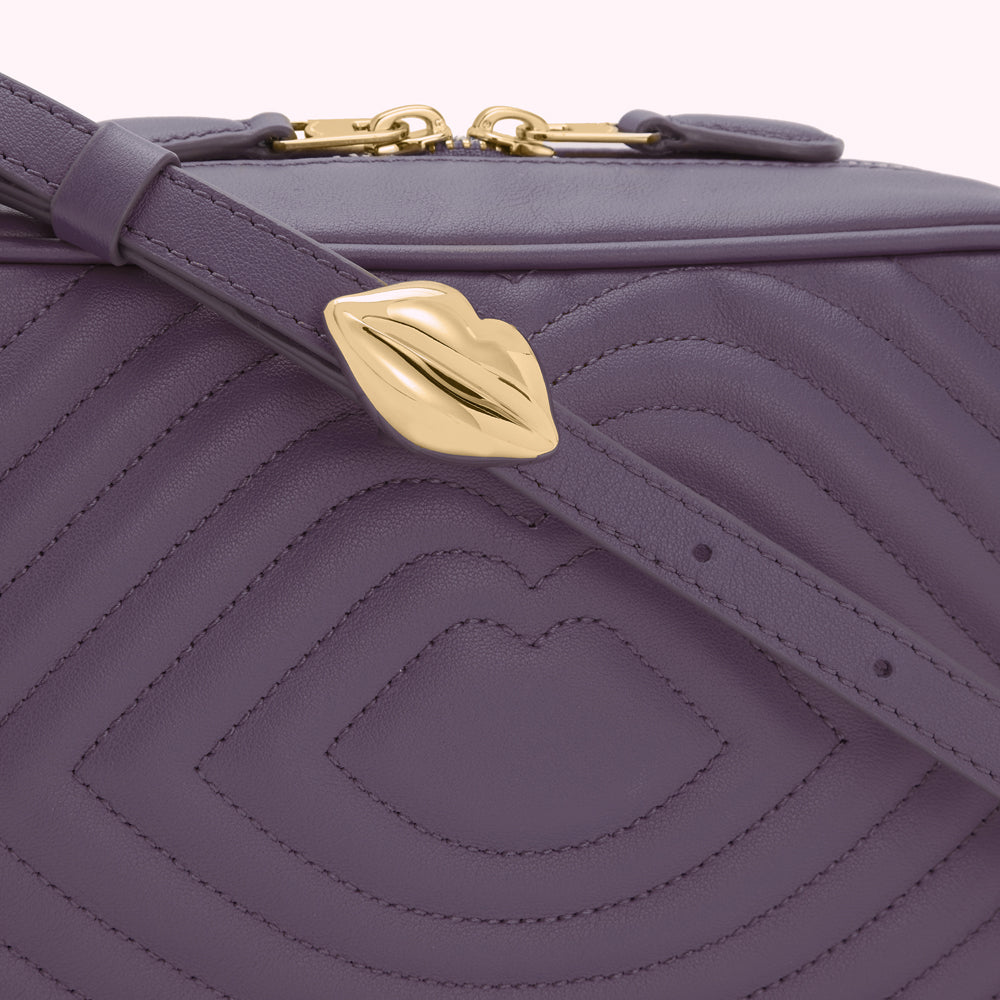 Nightshade Lip Ripple Quilted Leather Bella Crossbody Bag
