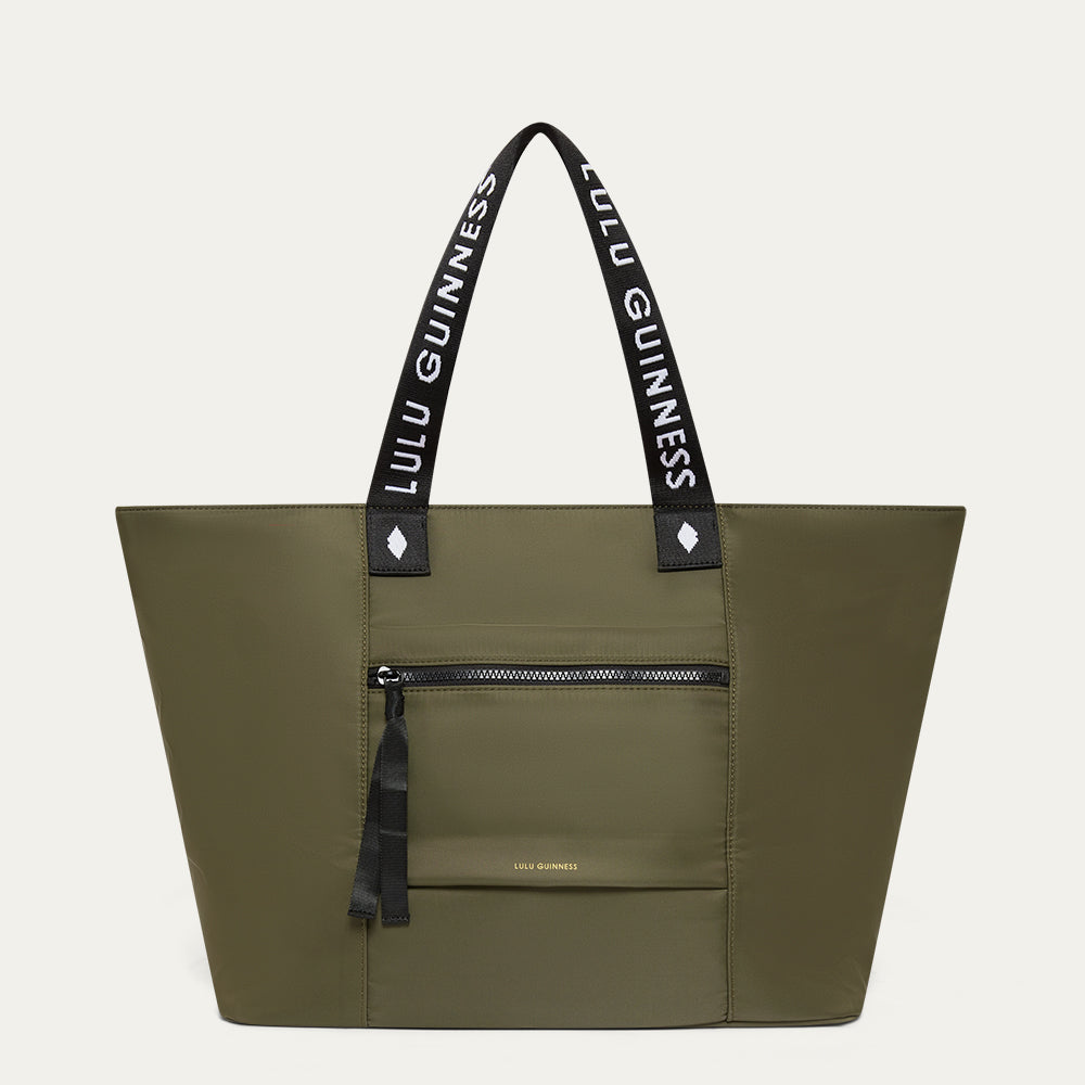 BAY LEAF GREEN NYLON MACY TOTE BAG