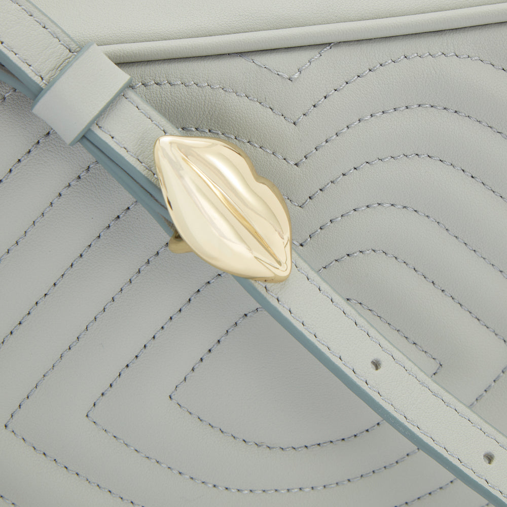 Shagreen Lip Ripple Quilted Leather Bella Crossbody Bag