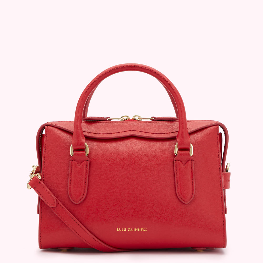 red leather handbag 